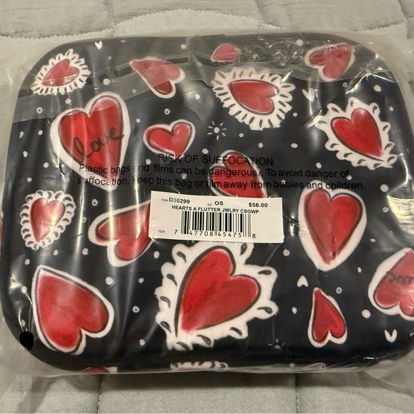 Brighton Love Heart Jewelry case/Bag in Red and Black - Picture 3 of 3